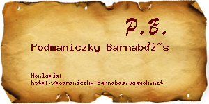 Podmaniczky Barnabás névjegykártya
