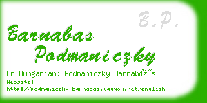 barnabas podmaniczky business card